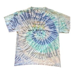Vintage  Heavyweight Tie Dye Key West FL Lizard Graphic Short Sleeve Tee M